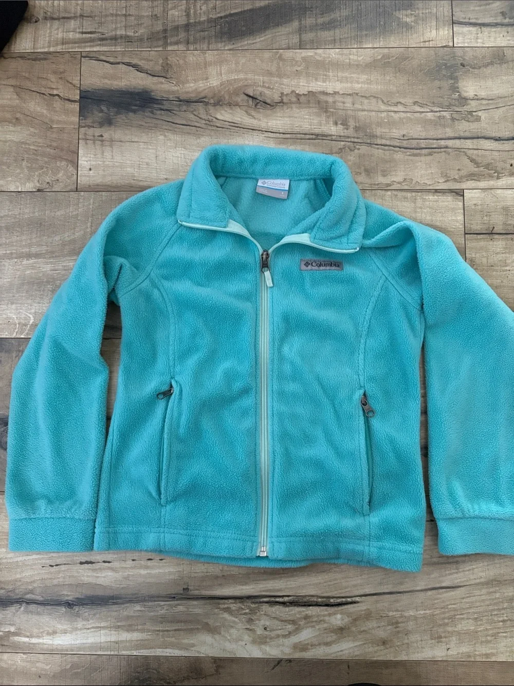 Columbia Teal Zip-Up Fleece Jacket size small